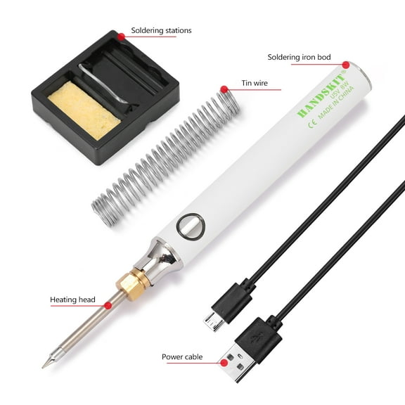 Handskit Soldering Iron 5V 8W Adjustable Temperature Electric Soldering Iron Kit with Soldering St and Soldering Wire