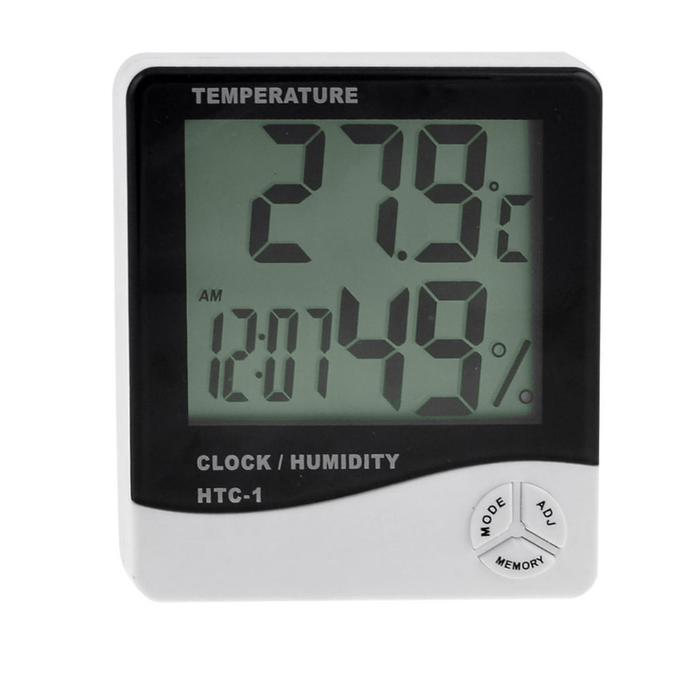 Unique Bargains HTC1 Alarm Clock Multi Function Black White Digital