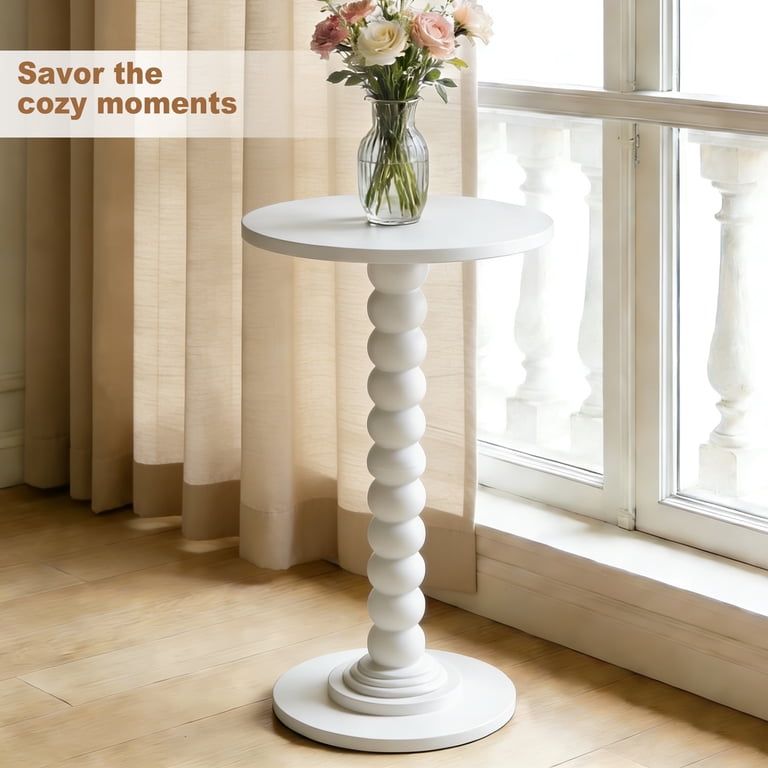 EDX Round Side Table, White photo 7