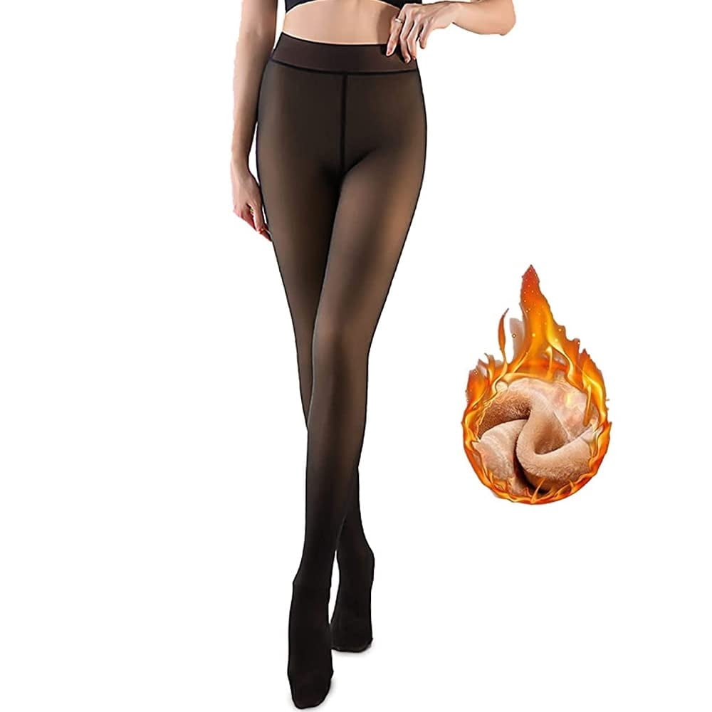 Collants Chauds Hiver Collants Doublés Polaire Pour Femme - D'hiver - Thermiques, Extensibles - Pour Tenues D'hiver Faux Collants Translucides