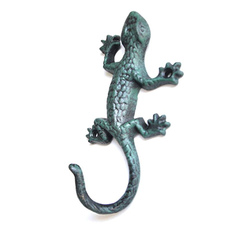 Solid Metal Wall mounted Gecko  4 hooks key Jewelry holder rack organizer 