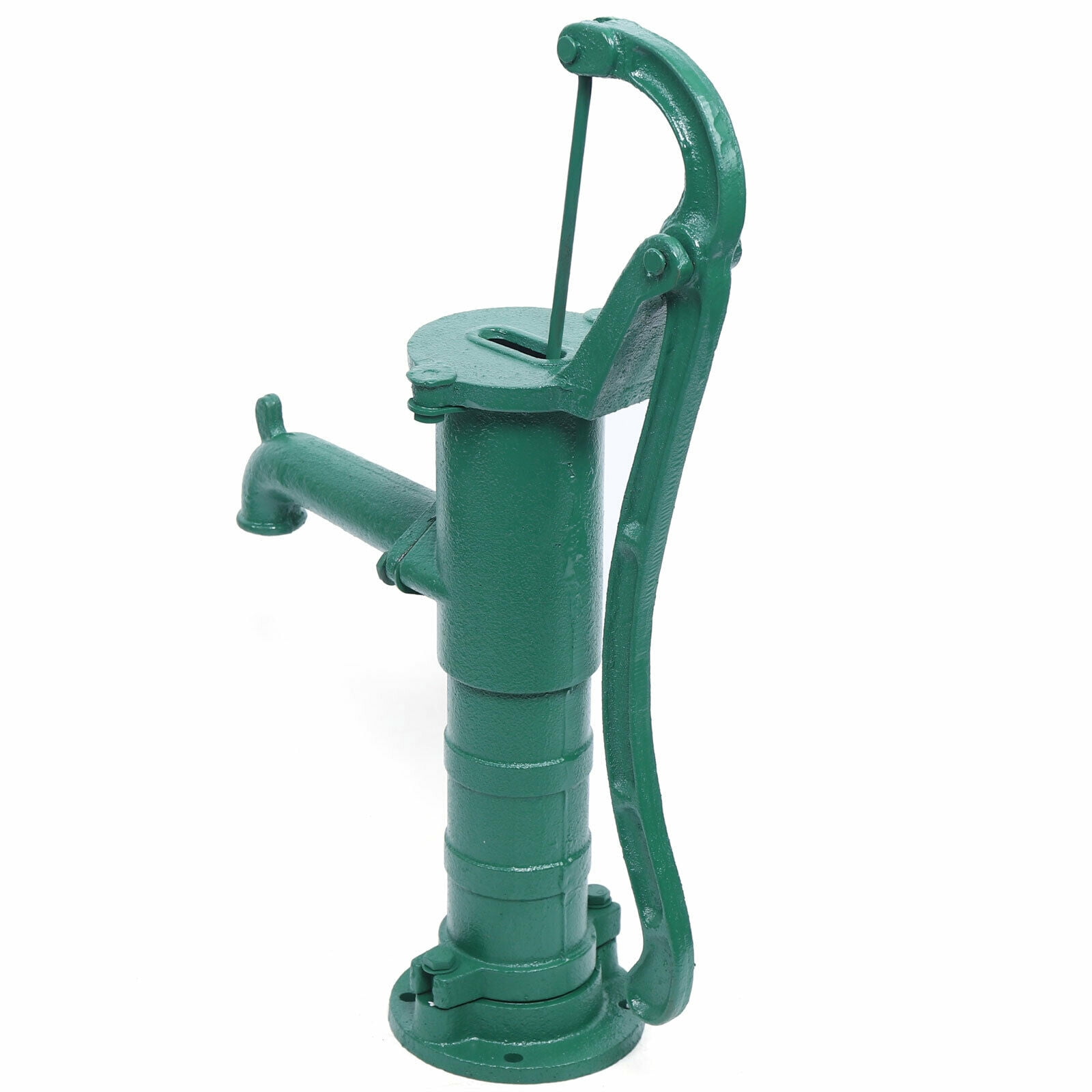 Cncest Hand Pump Outdoor Patio Pond Well Jug Press Suction Cast Iron, Green