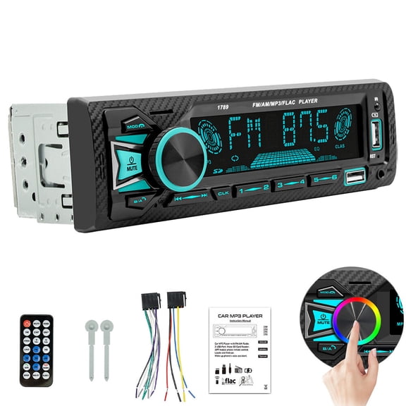 Single 1 DIN Car Stereo Radio Bluetooth MP3 Player AUX USB AM FM Audio Receiver