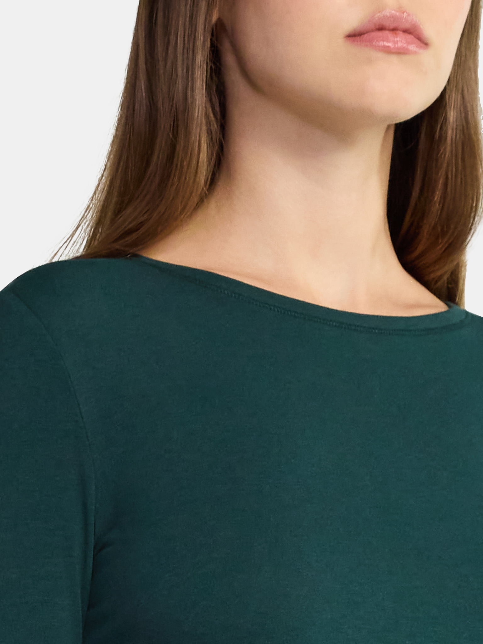 No Boundaries Crewneck Tee with Long Sleeves, Women's & Women's Plus XXS-4X
