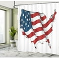 thumbnail image 4 of Ambesonne World Map Shower Curtain, United States Flag, 69"Wx84"L, White Red Blue, 4 of 4