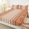 thumbnail image 4 of Feelyou Vintage Orange Aztec Twin Sheet Sets, Mid Century Fashion Twin Fitted Sheet, Teens Adult Women Men Flat Sheet, Ultra Soft Bedroom Decor, 3 Pieces, 4 of 8