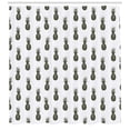 thumbnail image 3 of Tropical Shower Curtain, Hand Drawn Sketch Illustration of Pineapples on Off-white Background, Fabric Bathroom Set with Hooks, 69W X 75L Inches Long, Charcoal Grey and Ivory, by Ambesonne, 3 of 3