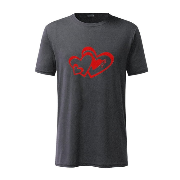 RKSTN Mens Shirts Short Sleeve Valentine's Day Short Sleeve Printing Round Neck Pullover T Shirt Blouse Hawaiian Shirts for Men