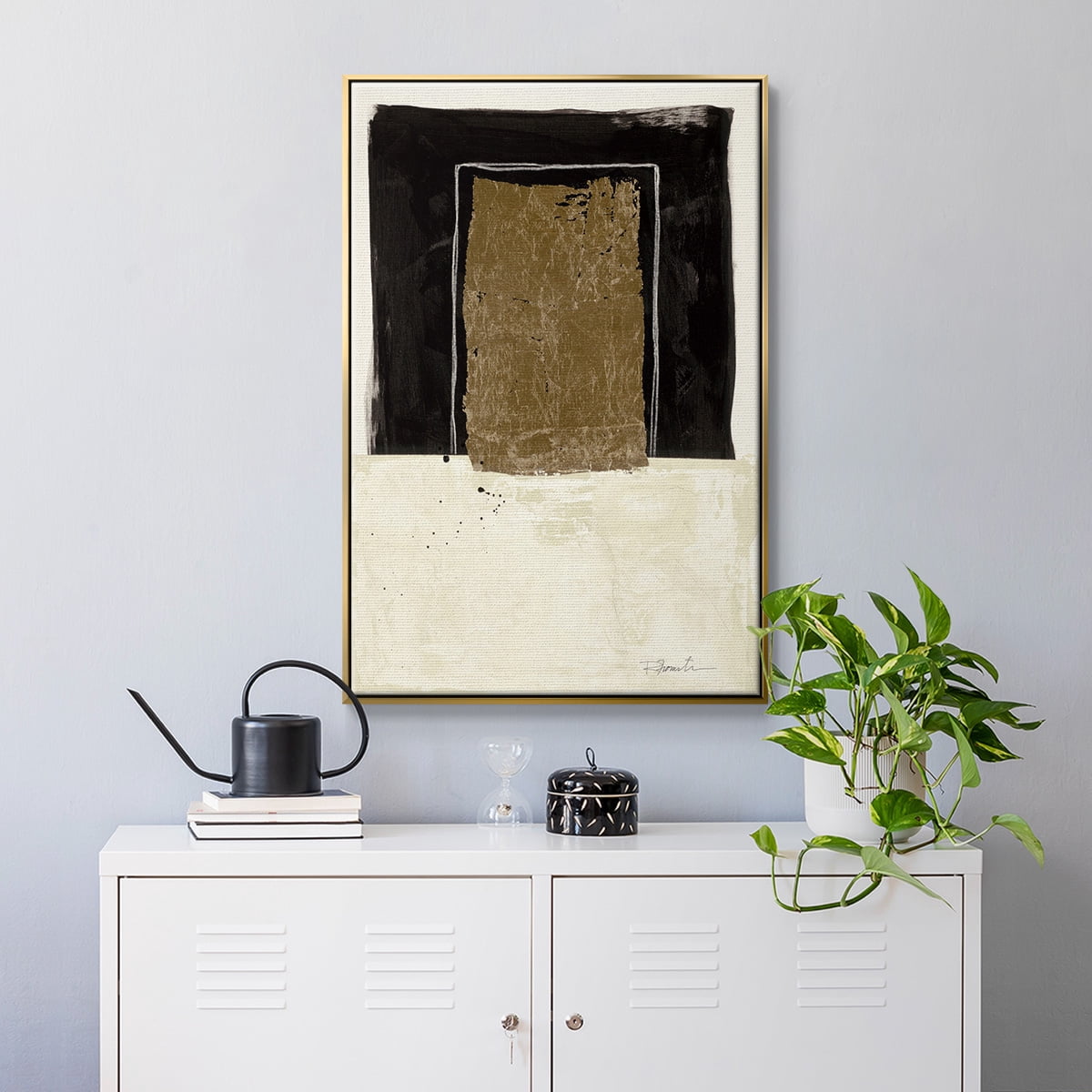 Standing Strong I Framed Premium Gallery Wrapped Canvas - Ready to Hang - 27 x 41 - Gold Floating Frame