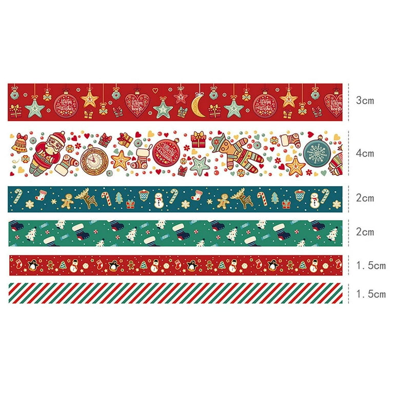 Andux Christmas Washi Tape DIY Colorful Tape Set Decorative Masking Tape  (Christmas Theme)