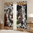 thumbnail image 2 of Manfei Cattle Hide Pattern Blackout Curtains Set of 2 (52x84 Each),Country Farmhouse Window Curtains,Rustic Horseshoe Texas Stars Curtains and Drapes For Men Women,Ultra Soft Home Decor, 2 of 6