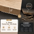 thumbnail image 4 of Hvoonc 24" Tall Fluted 2 Drawer Bedside Table Set of 2, Oak Nightstand with Faux Marble Top Gold Handles for Bedroom Storage, 4 of 6