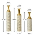 thumbnail image 2 of Aukfa Metal Decorative Tall Floor Vase,Set of 3 Large glazed Vases,24.41"/ 29.92"/33.46" H,Gold, 2 of 8