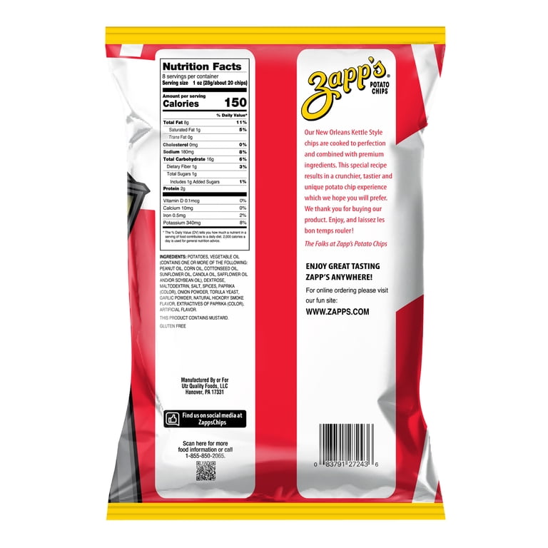 Zapp's Mardi Gras Spicy Cajun Crawtators New Orleans Kettle Style