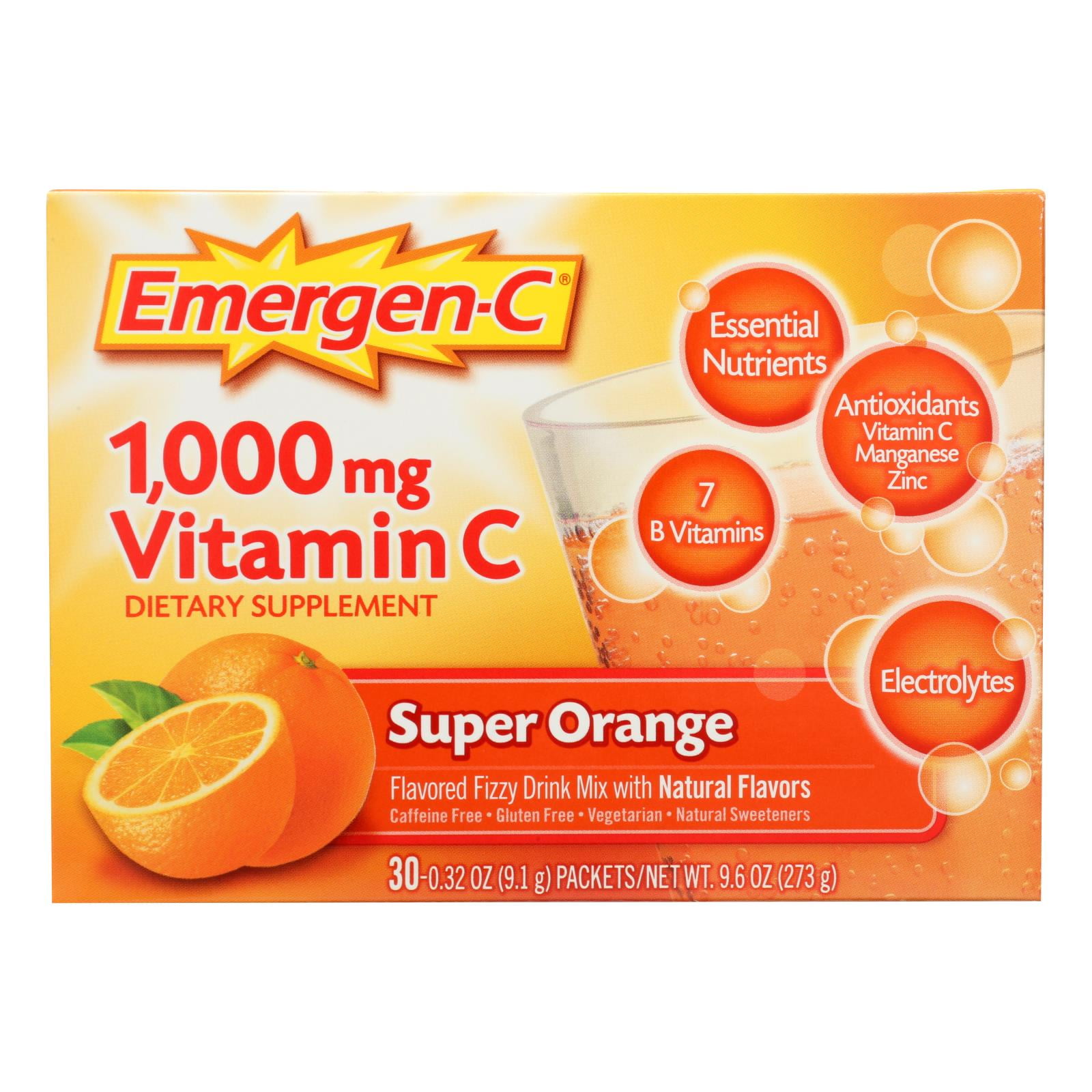 Alacer - Emergen-c 1000 Mg Vitamin C - Super Orange - 30 Packet