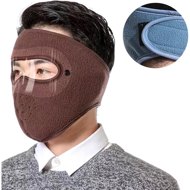 HUGFEGWE Winter Fleece Mask Warm Mask,Full Cover Face Mask Outdoor Windproof Mask Breathable Thickened Dustproof Reusable Mask CJB91-11982