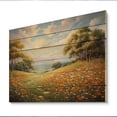 thumbnail image 2 of Designart "Golden Horizon with Orange and White Wildflowers" Floral Print on Natural Pine Wood, 2 of 5