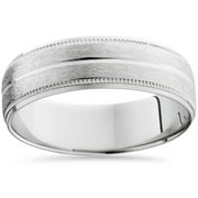 Pompeii 950 Platinum 6mm Comfort Fit Brushed Wedding Band Ring (,)