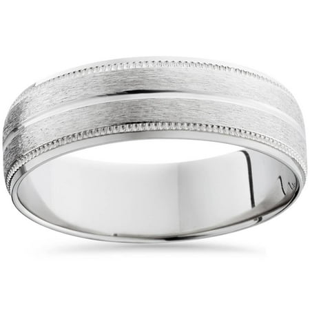 Pompeii 950 Platinum 6mm Comfort Fit Brushed Wedding Band Ring (,)