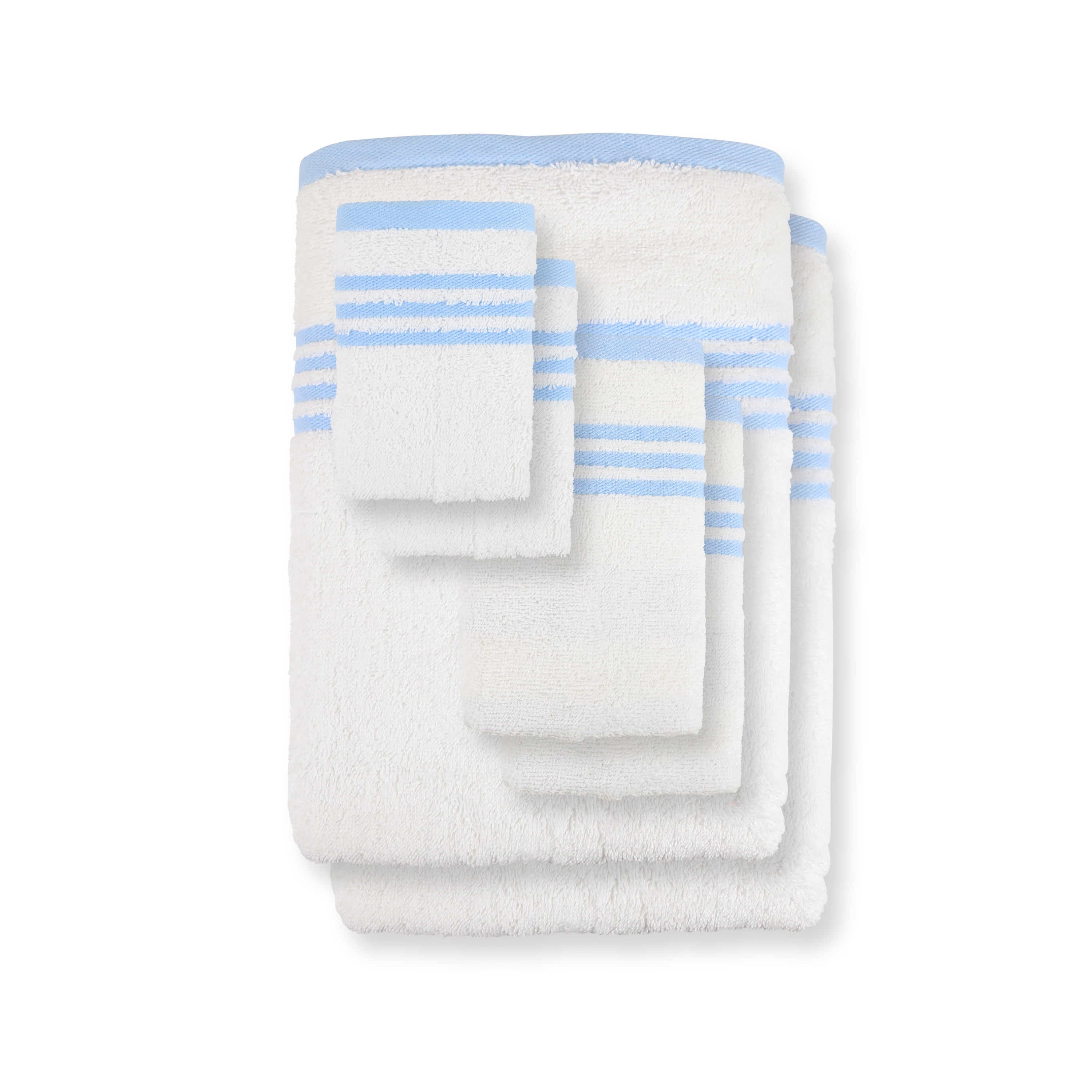 6 Piece Metro Bathroom Towel Set - Striped Color Options - Soft Ring-Spun  Cotton