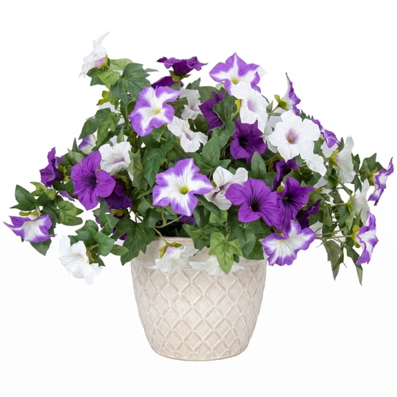 Lonian 2-Pack Artificial Flowers for Outdoor, UV Resistant Realistic Fake Plants for Balcony, Porch, Patio & Garden