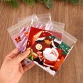 thumbnail image 2 of 100 bolsas de regalo de dulces navideños autoadhesivas para meriendas, galletas, bolsas para hornear, suministros de decoración para fiestas de Navidad, Año Nuevo 2025, 2 of 5