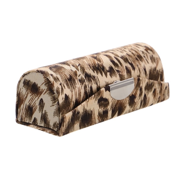 STOBOK Single Lipstick Case Holder with Mirror for Handbag Leopard Silk Travel Organizer