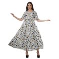 thumbnail image 4 of Moomaya Tunique à Manches Courtes Robes de Cocktail pour Femmes Robe en Coton Slub Imprimée, 4 of 4