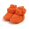 thumbnail image 2 of Warm Winter Toddler Shoes Soft Sole Sneakers Cozy Lined Booties for Toddlers,Color:Orange,Size:6-12 Months, 2 of 9