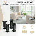 thumbnail image 3 of 8 inch / 20cm Metal Furniture Legs, Tchosuz Pack of 4 Modern Stainless Steel Tapered Replacement Feet for Home DIY Projects Couch Sofa Cabinet Nightstand TV Stand, 3 of 6