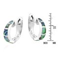 thumbnail image 4 of Simple Elegance Abalone Inlay Sterling Silver Hoop Huggie Earrings, 4 of 5