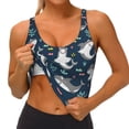 thumbnail image 3 of Uemuo Friendly Sharks Pattern Women's Sports Bra - High Impact Support, Breathable, and Comfortable Athletic Bra for Running, Yoga, and Workouts, 3 of 9