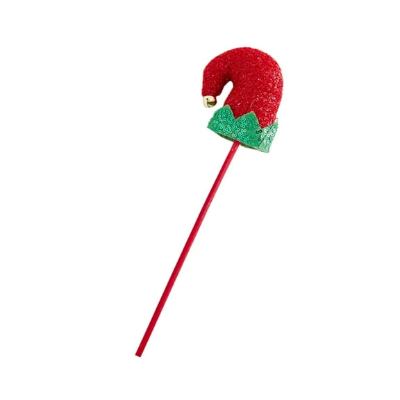 Bfogop Christmas Elf Hat Picks Xmas Tree Topper Decorations, 12 Inch Striped Plush Stuffed Elf Hat Ornaments Vase Filler Party Decor Tree Topper for Xmas Holiday Indoor Outdoor Party