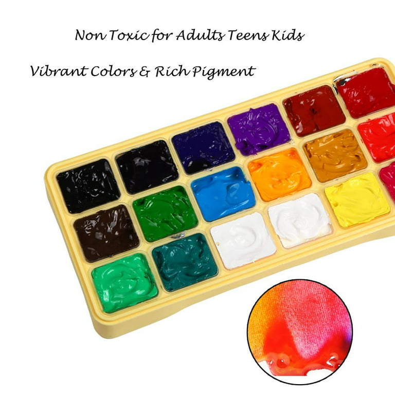 Gouache Paint Set Jelly Cup 24 Vibrant Colors Paints With - Temu