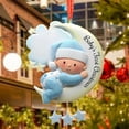 thumbnail image 6 of Rzdlizj Personalized Babys First Christmas Ornament 2025 - Christmas Hanging Ornament - Hug Mr. Moon Baby Boy First Christmas Ornament Blue 1St Christmas Baby Ornament, 6 of 8