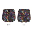 thumbnail image 6 of Uemuo Flowers And Birds Pattern Women's Athletic Shorts High Waisted Running Shorts with Liner Pockets Gym Elastic Workout Shorts-, 6 of 9