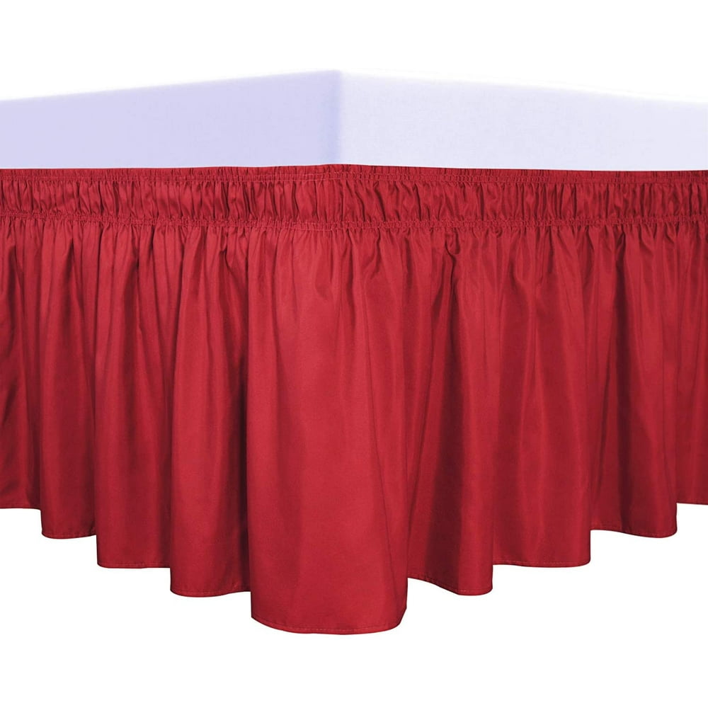 EasyGoing Wrap Around Ruffled Bed Skirt 14 Inch for Twin／Full Size