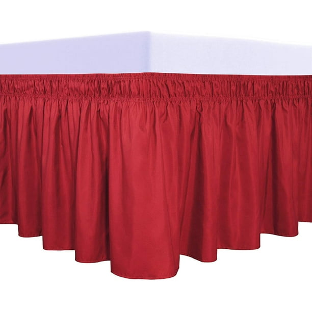 EasyGoing Wrap Around Ruffled Bed Skirt 14 Inch for Queen, King Size