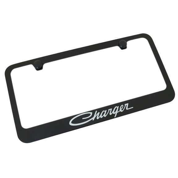 Dodge Charger Classic Black Metal License Plate Frame
