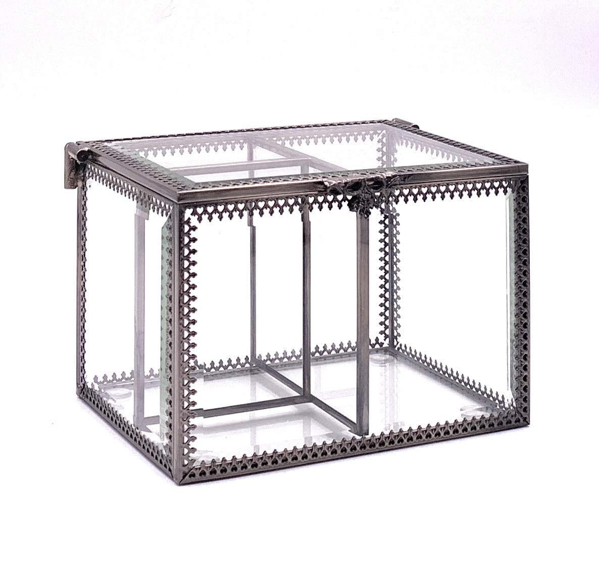 JC MAN Cotton Pad Holder Glass Cotton Swabs Holder Makeup Organizer