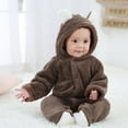 thumbnail image 3 of URMAGIC Baby Fleece Jumpsuit Outfit Hooded Coat Winter Infant Footie Rompers Toddler Clothing Bodysuit 0-12 Months, 3 of 17