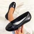thumbnail image 2 of SuTry Women's Round Toe Flats Slip On Color Block PU Leather Lightweight Comfortable Casual Walking Office Shoes(39), 2 of 9