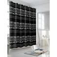 thumbnail image 5 of Black and White Geometric Waterproof Fabric Shower Curtain, Modern Abstract Art Aesthetics Shower Curtain for Bathroom Curtains Bathtubs Hotel Washable Shower Curtains with 12 Hooks Extra Long 72x84, 5 of 6