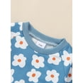 thumbnail image 5 of FEORJGP Toddler Girl 2Pcs Spring Outfits Infant Baby Long Sleeve Pullover Floral Print Sweatshirt Crew Neck Tops + Pocket Pants Set Loose Casual Clothes, 5 of 9