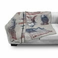 thumbnail image 3 of American Soft Flannel Fleece Blanket, Vintage National Symbols Hand Drawn Style Abraham Lincoln Eagle Statue of Liberty, Cozy Plush for Indoor and Outdoor Use, 50" x 70", Multicolor, by Ambesonne, 3 of 6