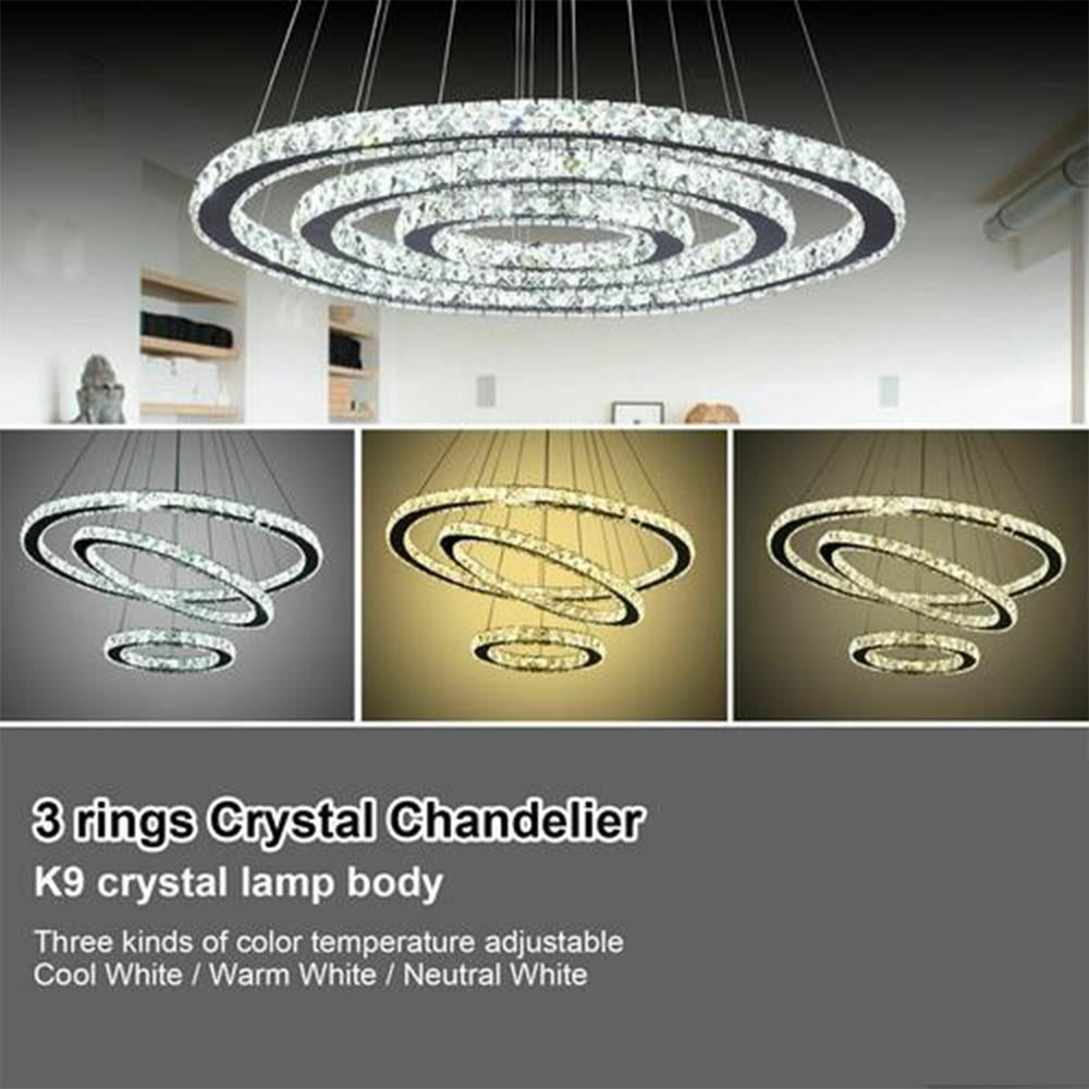 Modern Led Crystal Chandeliers 2 3 4, Square Modern Crystal Chandelier For Living Room Dining