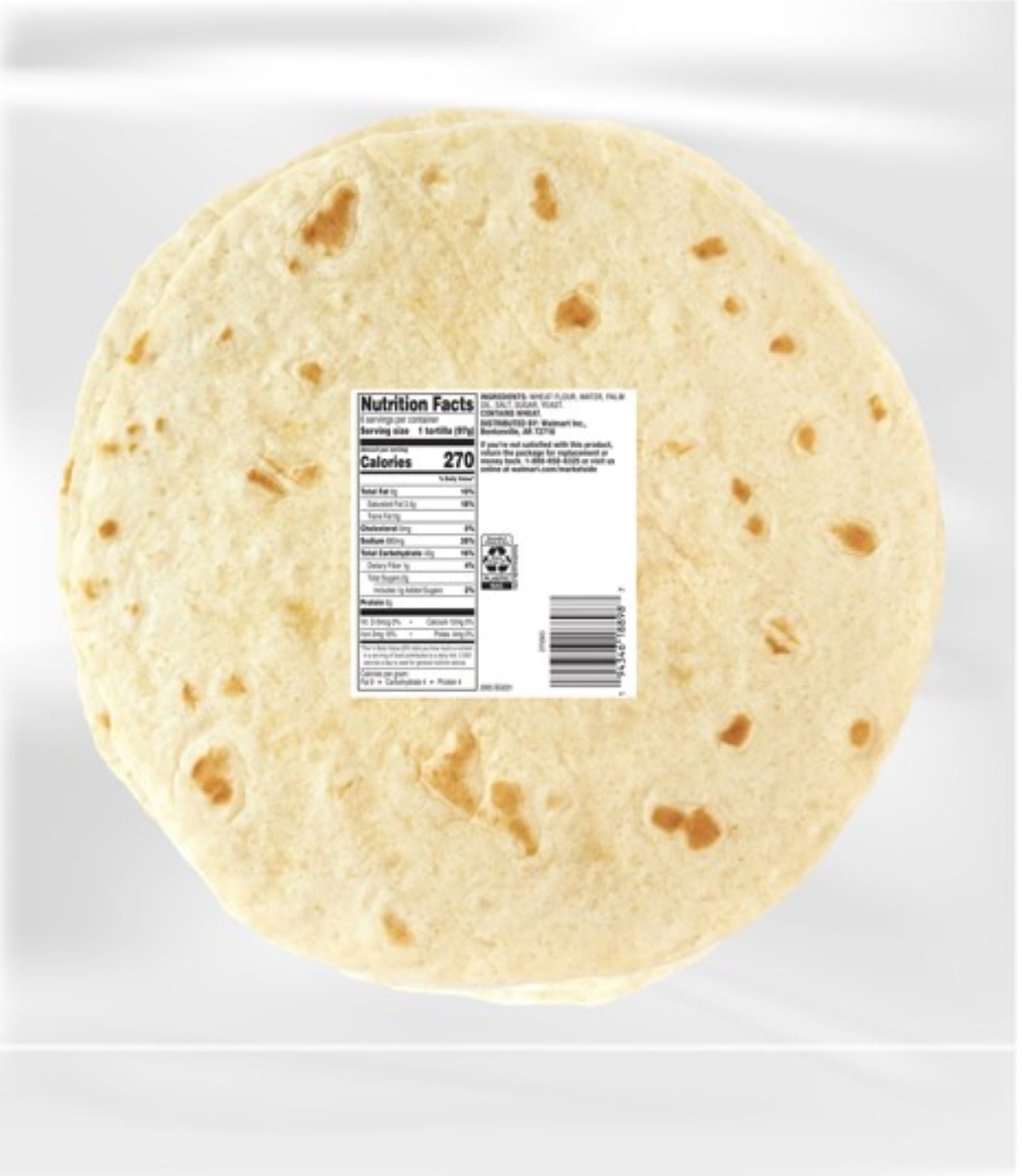 Marketside Authentic 6 Ingredient Flour Tortillas, Large Burrito, 6 Count