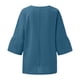 thumbnail image 5 of mfyjkho Tops Casuales Para Mujer, Blusa Holgada De Verano Para Mujer, Con Mangas 3/4, Plisada Y Cuello Redondo, De Imitación De Lino Tops Para Salir Para Mujer Xxxxxl, 5 of 5