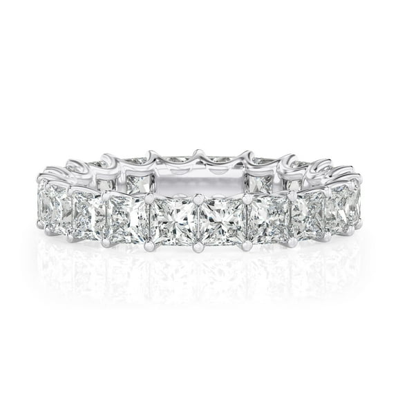 DIAMOND CLUB 5 Carat Lab Grown Diamond Princess Eternity Ring 14K White Gold (VS1, F Color), Eternity Style Ring
