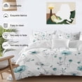 thumbnail image 3 of 3 Piece Turquoise Flowers Duvet Cover Set Queen Size,Microfiber Comforter/Quilt Cover with Corner Ties and 2 Pillowcases,Farmhouse Spring Botanical Floral All Season Soft Bedding with Zipper Closure, 3 of 8